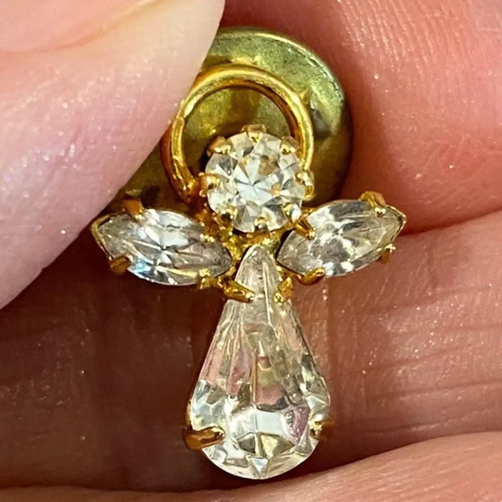 Angel Lapel Pins Vintage Guardian Angels Set of Three Goldtone